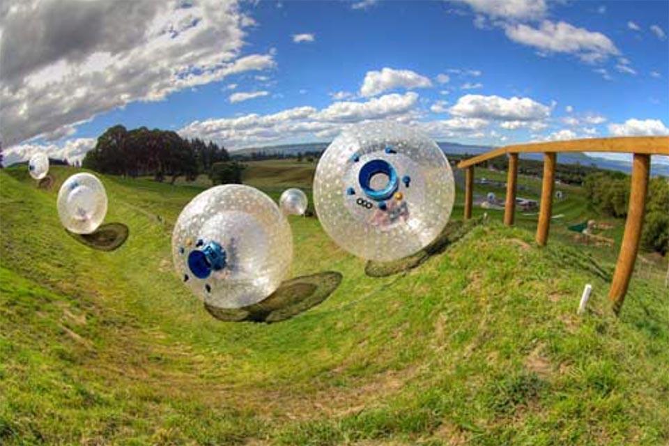 Downhill zorbing at Outdoor Gravity Park